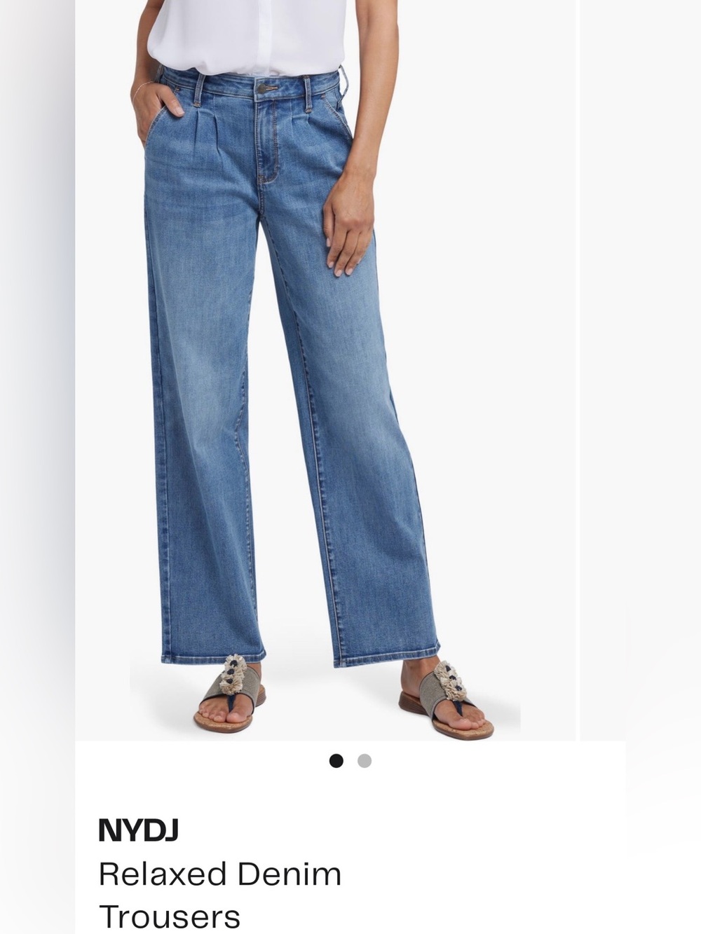 NYDJ Womens Light Blue Relaxed Pleated Jeans size 4 (run big)
